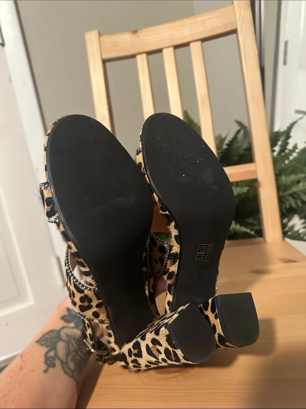 Coach Leopard Print Block Heel Sandals - Picture 5 of 7